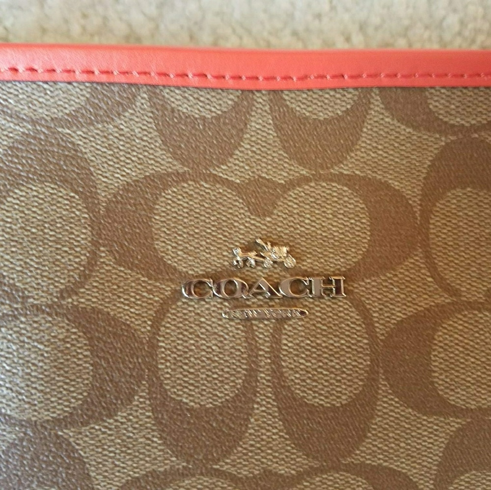 Coach tote bag f58292 bright orange - Picture 4 of 8